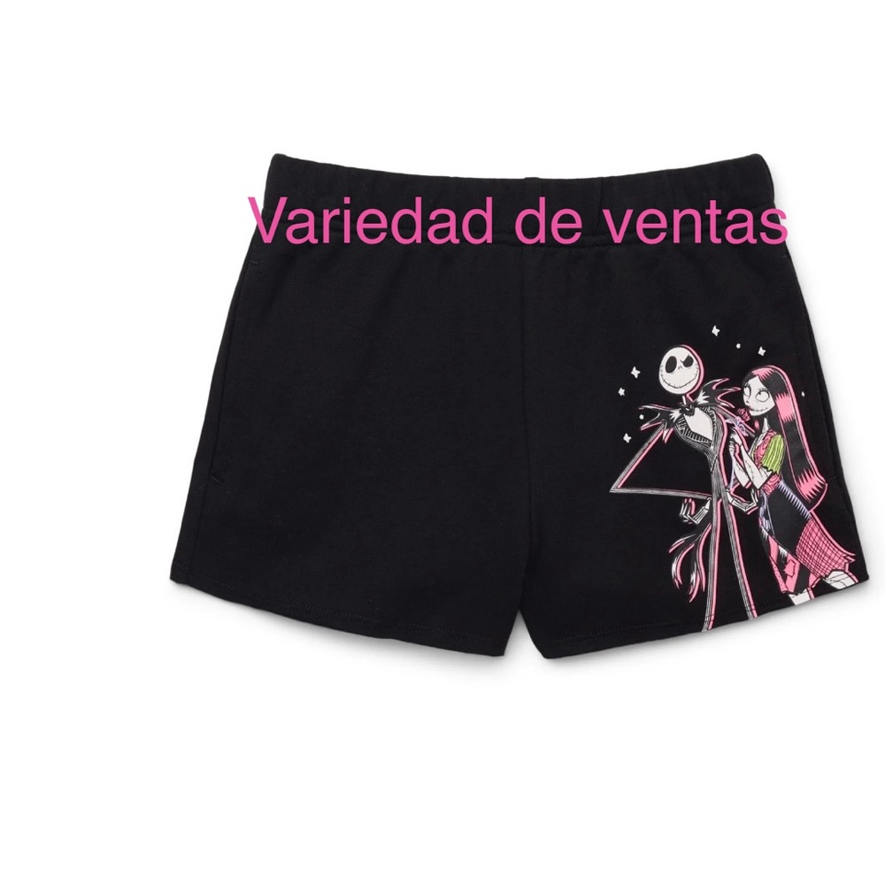 Black Graphic Women Shorts